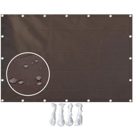 HUXNTN Waterproof Shade Cloth with Grommets 9'9"x13' Sun Shade Sails Shade Fabric Cover Decor Privacy Fence Screen Camping Tent Tarp UV Block for Outdoor Patio Carport Backyard Pergola