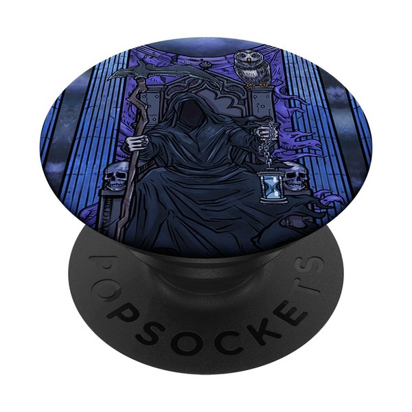 Justice Tarot Card Grim Reaper Halloween Gothic Witch Horror PopSockets