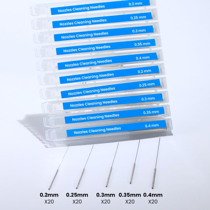 100PCS 3D Printer Nozzle Cleaning Kit, Stainless Steel Nozzle Cleaning