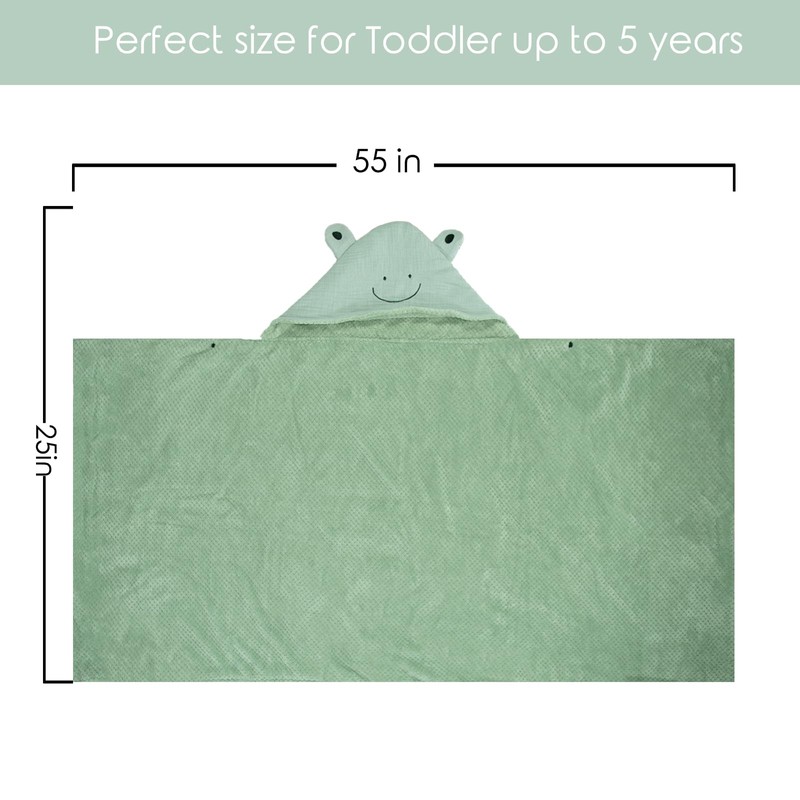 Dormlony Ultra-Soft Hooded Bath Towel with Flannel Linning for Baby