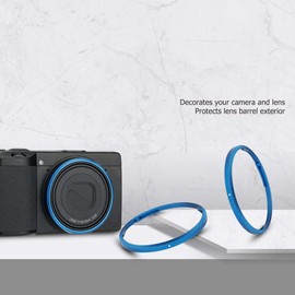 JJC Protective Ring Ricoh GR3 GRIII GRIII HDF Aluminum Alloy Lens Decoration Ring Replacement for Ricoh GN-1 Blue