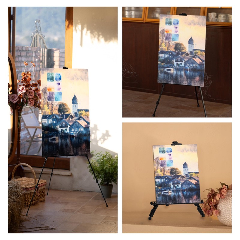 Bianyo Lightweight Display Stand – Foldable Metal Tripod for Posters,