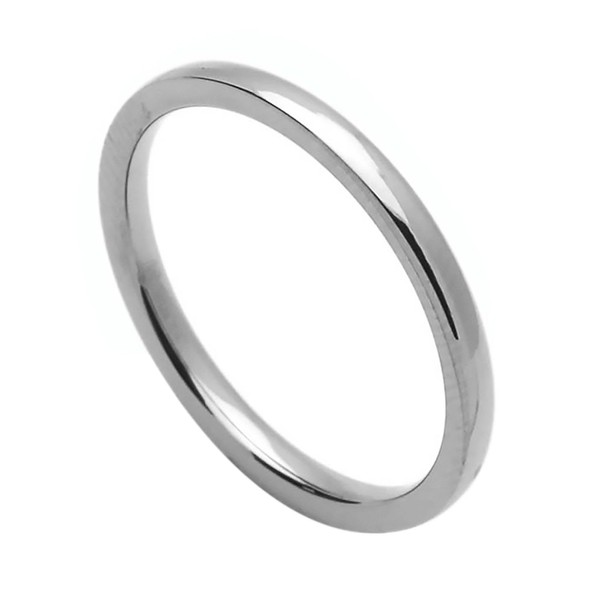DoubleAccent 2MM Comfort Fit Titanium Wedding Band Classic Domed Ring