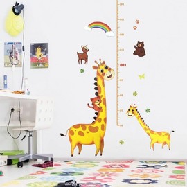 Animal Friends Height Chart Growth Record Wall Sticker Standard 10ea