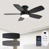 JSAITEE Ceiling Fans with Lights, 42 Inch Low Profile Ceiling