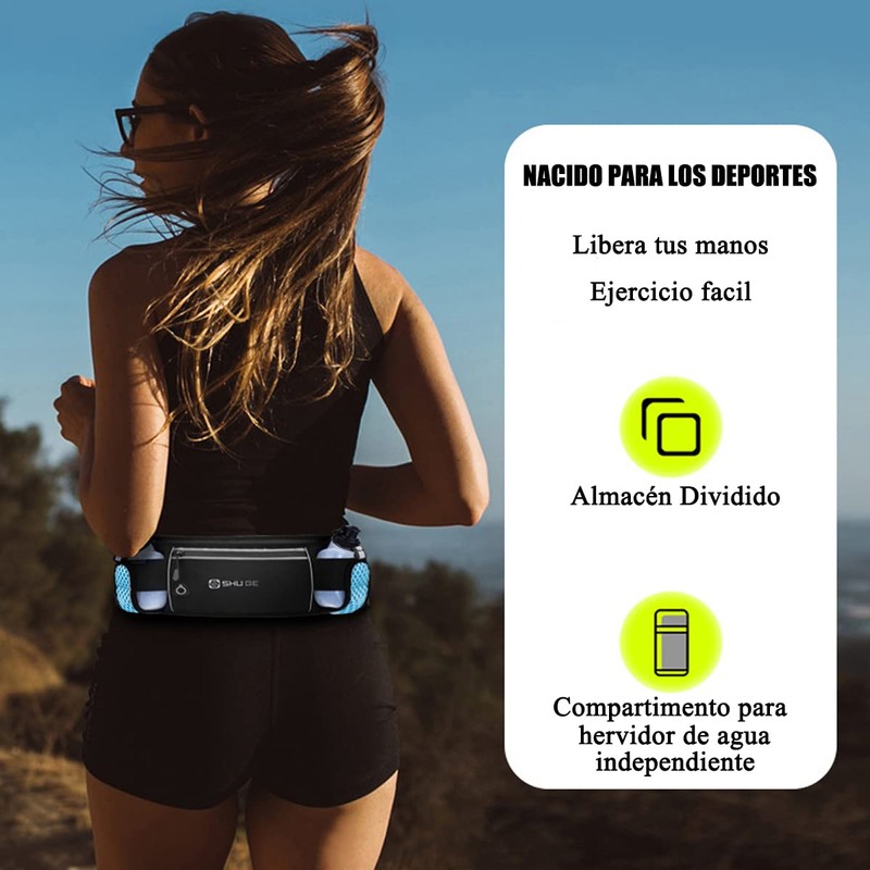 Cangurera Deportiva con 2 botellas de agua (2 x 280