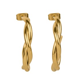 LuckyLy Aretes Tipo Arracadas Oro 14k, Acero Inoxidable - Accesorios y Joyería para Mujer, Ideal como Regalos de Cumpleaños y Navidad para Mamá, Modelo Cami Oro