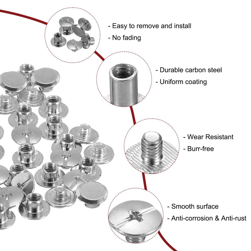 sourcing map 50set M5 x 7mm Chicago Screw Metal Phillips