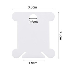 Opopark 120pcs Plastic Floss Bobbins Cross-Stitch Embroidery Thread Organiser Floss Bobbins Card for Craft DIY Embroidery Sewing Storage White