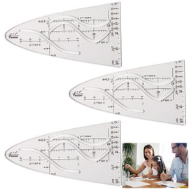 Parabolic Template Math, Curve Stencil, Parabola Ruler, Normal Parabola Stencil, for Sinus Cosine Tangent An Important Aid for Study and Work Pack of 3
