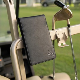 Magnetic Golf Scorecard Holder, Premium Leather Golf Yardage Book, Fits Standard Score Books, Securely Attaches to Golf Cart Accessories for Easy Access, Ideal Golf Accessories Gift for Men