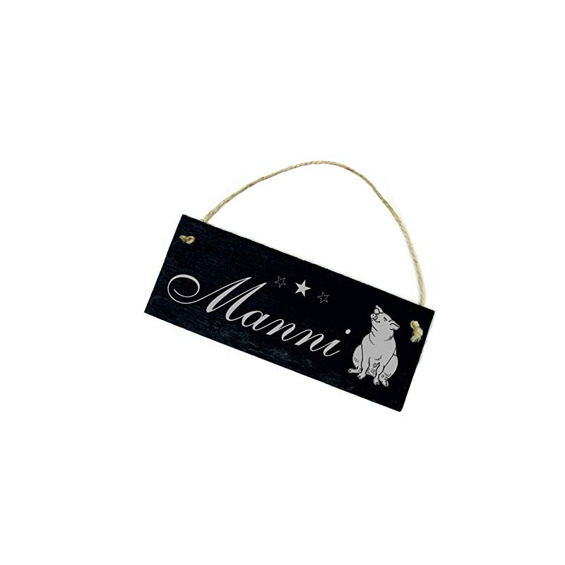 Slate Sign with Engraving Pig Sau Name Stable Name Plate