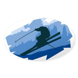 CafePress Ski Jumper Oval Sticker Oval Car Bumper Sticker