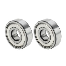 A ABSOPRO 6302ZZ Deep Groove Ball Bearings P6 15x42x13mm Lubricated Bearings Double Metal Seal Silver Tone Scooter Skateboard Wheel - Pack of 2