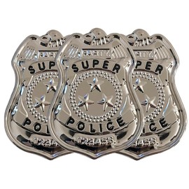 EVOCOL 3Pcs Police Badge, Police Role Play Brooch Metal Cop Cosplay Costume Accessory