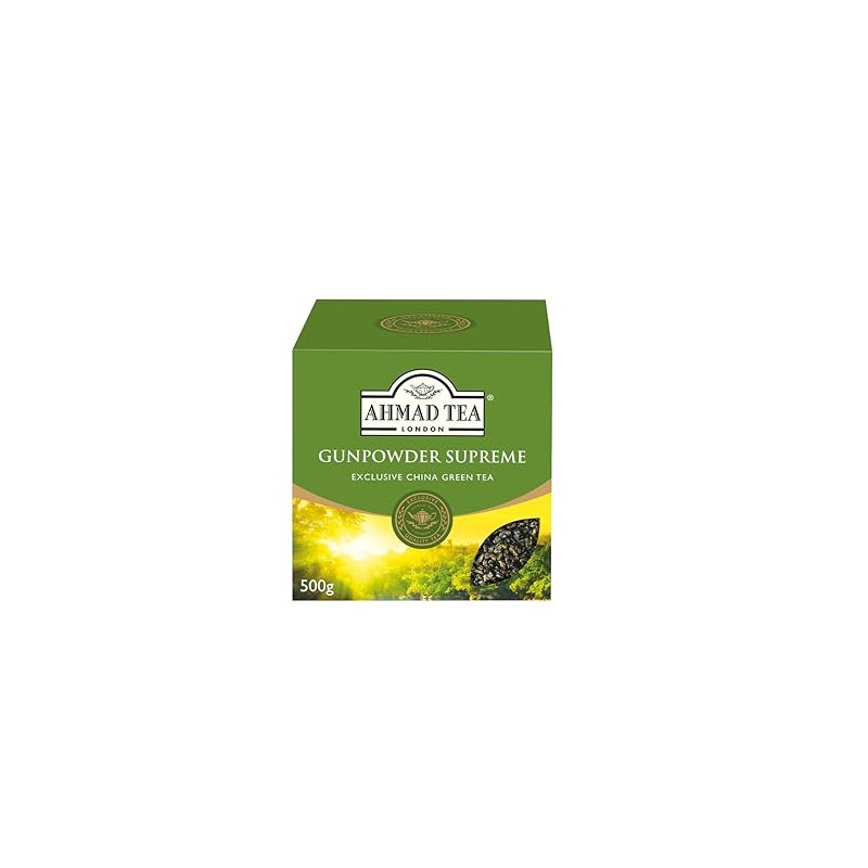 Ahmad Tea Green Tea, Gunpowder Loose Leaf, 500g - Caffeinated
