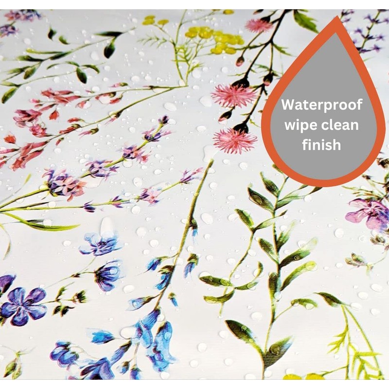 Karina Home Summer Meadow Floral Flowers Wipe Clean Tablecloth Vinyl