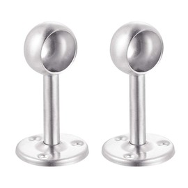 INCREWAY 2pcs Stainless Steel Wardrobe Pipe, Dia 25mm(1") Closet Lever Rail Rod End Support Bracket
