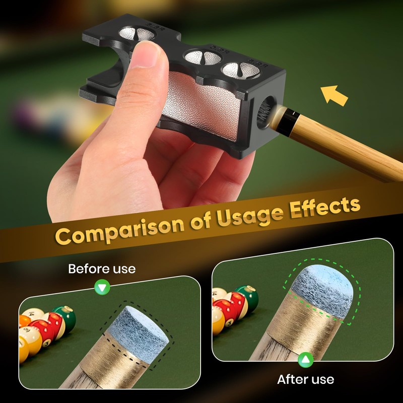 DOYFAY Billiards Pool Cue Tip Shaper 10-in-1 Pool Cue Tips