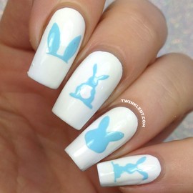 Bunny Nail Vinyls By Twinkled T - 1 Sheet of 24 Vinyls