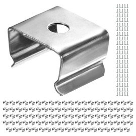 TIXIPEM Waterproof LED Strip Light Clips [100pcs] - Mounting Clips with Screws for 9.5x12mm LED Neon Flexible Strip Lighting, Neon Signs DIY - [Silver - 0.45 in]