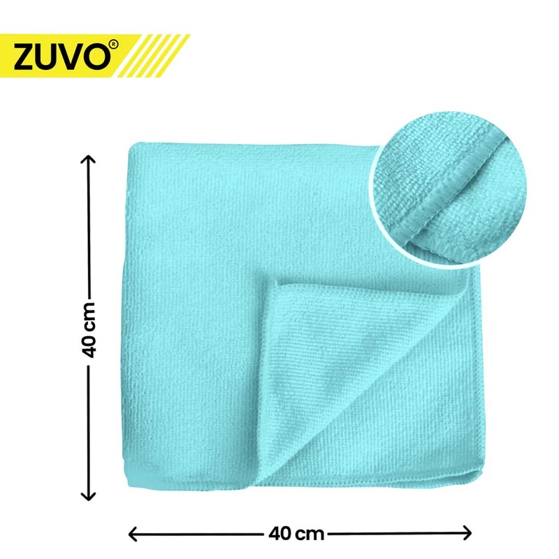 Zuvo Microfibre Cloth For Car(12-Pack)- Ultra Soft, Scratch Free, Highly