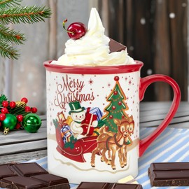 Certified International Santa's Retro Set of 4 Mugs: 5.25" x 3.75" x 4.25" 18 ounces, GREAT for Hot Cocoa by the fireplace, coffee, a latte, or your favorite green tea