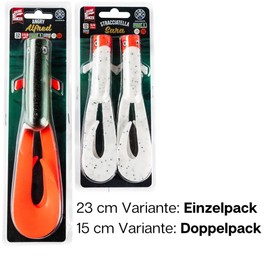 LMAB Drunk Dancer 15, 18 & 23 cm - Double Twister Fishing Lure - Rubber Bait for Pike & Zander - Pike Bait Zander Bait - Artificial Bait Twinler Pike (15 cm, Diamond Danny)