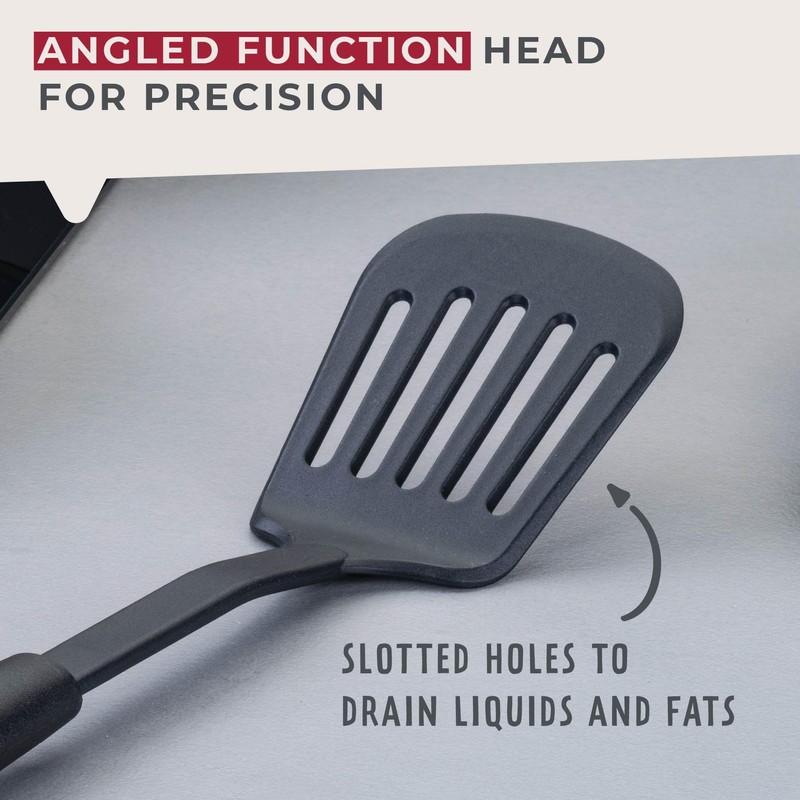 Fackelmann INITIAL Slotted Turner, Plastic, Fish Slice, Non-Stick Kitchen Cooking