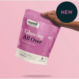 Nuzest Protein Plus | Glowing All Over | Strawberry | Support of Healthy Hair, Skin, Nails and Collagen Production | Vitamins and Minerals | 8.8oz/ 250g (10 Servings)