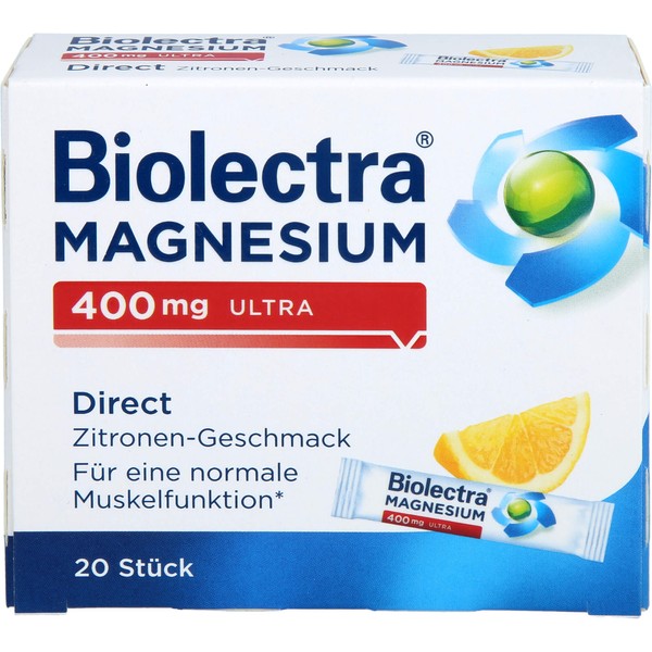 Biolectra Magnesium 400 mg ultra direct Zitronengeschmack, 20 pcs. Sachets