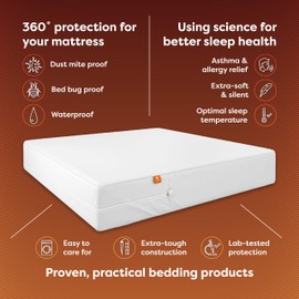 HOSPITOLOGY PRODUCTS Mattress Encasement - Zippered Bed Bug Dust Mite Proof Hypoallergenic - Sleep Defense System - Twin XL - Waterproof - Stretchable - Ultra Low Profile 6" Depth - 38" W x 80" L