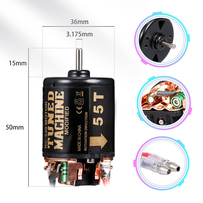 GoolRC 540 Brushed Motor RC Crawler Motor 55T3 Slot and