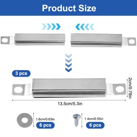 Set of 3 Gas Barbecue Replacement Parts Crossover Burner Universal, BBQ Stainless Steel Flame Bridge, 12 to 21 cm Crossover Burner Adjustable, for Centro, Charbroil and Others, Crossover Pipe