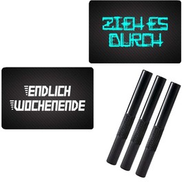 M&M Smartek Aluminium Tubes & "Finally Weekend & Pull It Through" Cards Snuff Snorter Sniffer Snuffer for Snuff Set (Version 4)