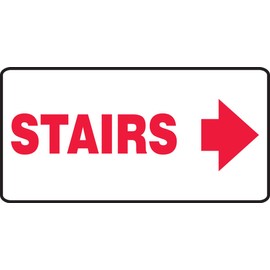 Stairs (Arrow Right) 7X14 .125 Polycarbonate Sign