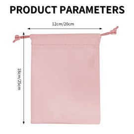 Yutherfur Pink Velvet Jewellery Pouches, 20 * 25cm Velvet Drawstring Storage Bags, Velvet Cloth Bags, 10pcs Jewelry Pouch For Wedding, Birthday, Party, Valentine's Day, Anniversary, Christmas