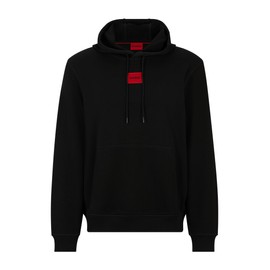 HUGO Mens Daratschi214 Cotton-terry hooded sweatshirt with red logo label