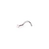 Diamond Nose Stud 14K White Gold Nose Ring Twist Screw