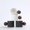 Xiaokangpao 4Pcs Ceramic Vertical Stripes Mini Cups,Easy to Clean,Espresso Cups