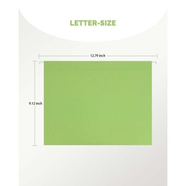 Oterri Hanging File Folders, Letter Size, Assorted Colors, 1/5-Cut Adjustable Tab, 25 Per Box