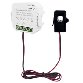 90‑250VAC Smart Energy Monitor Single Phase Clamp Electricity Meter with 200A CT Current Transformer Electricity Usage Monitoring Home Energy Monitor