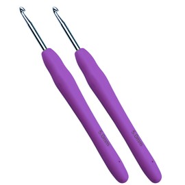 Mdoker 5mm 2PCS Crochet Hook Ergonomic Handle Crochet Hook Needles for Arthritic Hands,Extra Long Crochet Hooks for Beginner Crocheting Yarn(5mm)