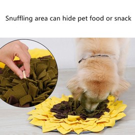 Liakk Snuffle Mat for Dogs, Dog Feeding Mat, Dog Puzzle Toys, for Encourgaing Natural Foraging Skills for Cats Dogs (Sunflower) (A)