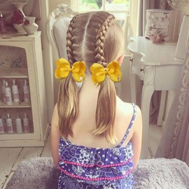 2Pcs Bow Hair Clip,Hair Bows for Women,Big Bow Hairpin Ribbon Hair Bow Clips Hair Pins Ponytail Holder Large Bow Hair Barrette for Women,Hair Accessories for Girl Christmas Birthday Gifts,Yellow