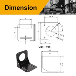 Mrosnail Nema 23 Stepper Motor Mounting Bracket 2-Pack - Alloy Steel L-Shape Fixed Seats for High Precision Geared Motors, Includes Screws & Nuts, 57mm
