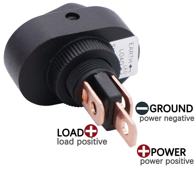 Twidec/5Pcs 12V 30A SPST 3 Pin On-Off Green Round Dot