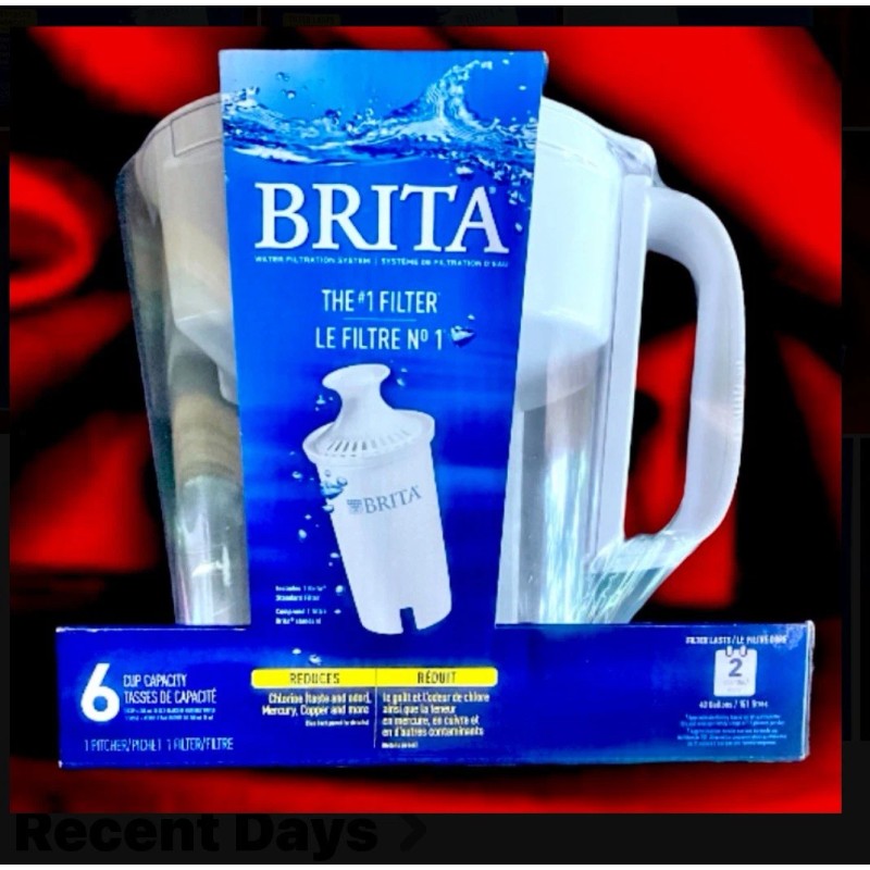 BRITA water Filter 6 Cup Pitcher W 1 Filter and