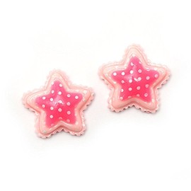 Idin Clip-on Earrings - Pink polka dot star clip-on earrings (approx. 18 x 18 mm)