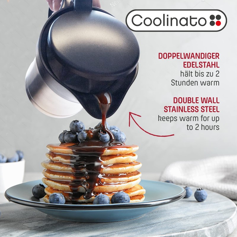 Coolinato Thermo Stainless Steel Gravy Boat, 400 ml, Double-Walled Stainless